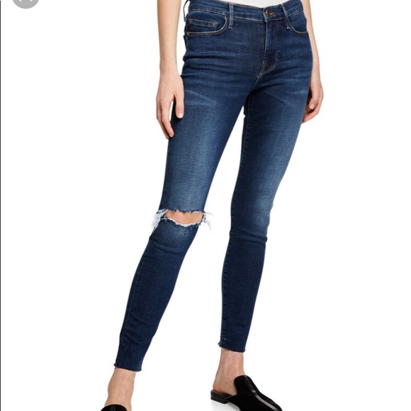 Frame Denim Denim - Frame Denim Le Skinny De Jeanne Dark Wash Jeans